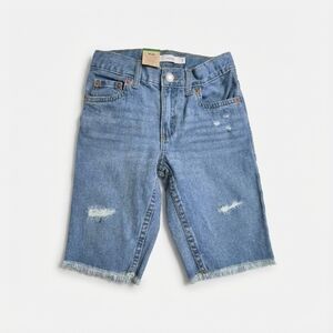Levi's Kids Distressed Blue Denim Shorts Size 7 NWT